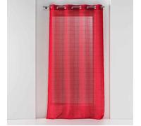 Douceur d'Intérieur - Voilage à oeillets Eulalie 140 x 240 cm Voile sablé fantaisie Rouge