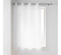 Douceur d'Intérieur Panneau à œillets Haltona 140 x 180 cm effet lin tissé Blanc