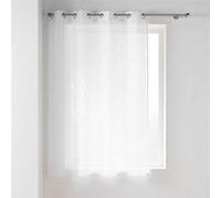 Douceur d'Intérieur Panneau à œillets Haltona 140 x 180 cm effet lin tissé Blanc