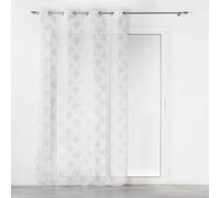 Rideau Voilage à Œillets Imprimé Métallisé Arcadie 140x240cm Blanc