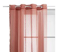 Atmosphera - Voilage Mila Rayures texturées140x240cm Terracotta