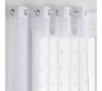 Atmosphera – Voilage à œillets Mia – Motifs brodés Blanc 140×240 cm