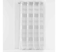 Douceur d'Intérieur, Voilage à Oeillets (140 x 280 cm) Pasadena Blanc, Voile Jacquard