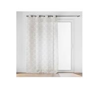 Douceur d'Intérieur Voilage à œillets Majestia 140 x 240 cm Voile sablé imprimé métallisé Naturel