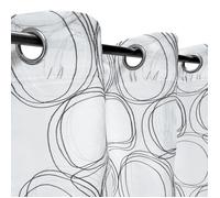Rideau Voilage Brodé à Œillets 140x240cm en Gris - Prêt à Poser Dylrev