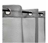 Rideau Voilage Dentelle Losange Prêt à Poser 140x240cm en Gris - Dylrev