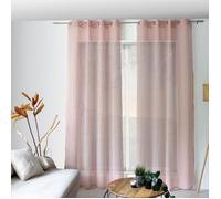 Rideau Voilage Effet Lin ""Elena"" 140x240cm Rose