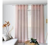Rideau Voilage Effet Lin ""Elena"" 140x240cm Rose