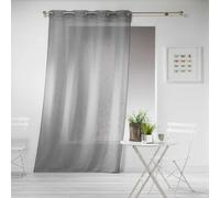 Douceur d'Intérieur Voilage Haltona à œillets Effet lin tissé Polyester Gris 140 x 280 cm