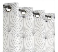 Rideau Voilage Imprimé à Œillets 140x240cm - Élégant et Pratique en Gris Dylrev