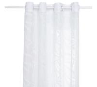 Atmosphera - Voilage Tamisant Lazi Blanc - 140 x 240 cm, Motif Feuillage, À Oeillets - pour Salon, Chambre, Rideau