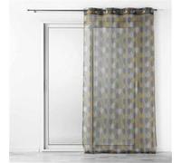 Douceur d'Intérieur – Voilage à œillets Palpito 140x240 cm Voile imprimé Jaune/Anthracite