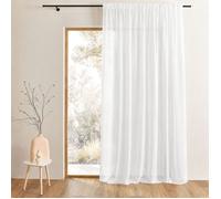 Rideau voilage poly-lin bas plombé Blanc 240x240 cm