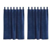 Rideaux à œillets bleu foncé - vidaXL - 140x140 cm - Réduction du bruit - Résistant à la décoloration - Polyester