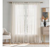 Rideaux à œillets - Rideaux - Style moderne - Lot de 2 - Beige