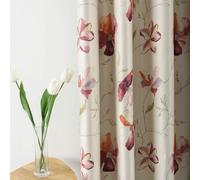 Rideaux à motifs prononcés pour chambre à coucher - Rideaux élégants et occultants, aux motifs floraux rouges, pour chambre et salon, favorisant l'efficacité énergétique