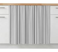 Rideaux à Rayures Fines pour Placards De Cuisine Et Salle De Bain - Rideau sous évier, Cache-étagères, Rayures Verticales élégantes, Décoration pour Buanderie Grey 9W x 11L (Pack of 1)