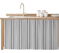 Rideaux à Rayures Fines pour Placards De Cuisine Et Salle De Bain - Rideau sous évier, Cache-étagères, Rayures Verticales élégantes, Décoration pour Buanderie Grey 28W x 51L (Pack of 1)