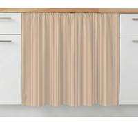 Rideaux à Rayures Fines pour Placards De Cuisine Et Salle De Bain - Rideau sous évier, Cache-étagères, Rayures Verticales élégantes, Décoration pour Buanderie Beige 28W x 35L (Pack of 1)