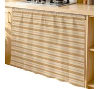 Rideaux à Rayures Fines pour Placards De Cuisine Et Salle De Bain - Rideau sous évier, Cache-étagères, Rayures Verticales élégantes, Décoration pour Buanderie Brown 35W x 35L (Pack of 1)