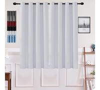 Rideaux Anti Froid 110 x 150 cm Opaque à Oeillets Isolation Lumiere Draperies Intérieurs Modernes Installation Facile,pour Salon, Blanc