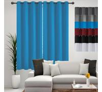 Rideaux Anti Froid 80 x 190 cm 100% Polyester/Décoration/Anti Bruit/Lavable Draperies Intérieurs Modernes Design Moderne,pour Salon, Bleu Ciel