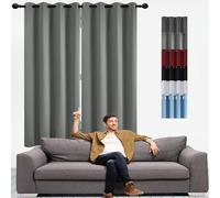 Rideaux Anti-UV 80 x 135 cm Thermique Isolant Anti Froid et Chaleur Draperies Intérieurs Modernes Protection Solaire,pour Salon, Gris Clair