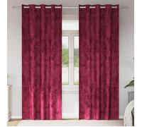 Vidaxl Rideau 2 Pcs Rouge Bordeaux 225 X 140 Cm Velours