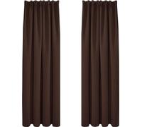 Rideaux brise-vue thermiques, pliables, opaques, lot de 2, 140 x 200 cm, marron