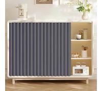 Rideaux d'armoire pliants sur Mesure avec Rails Autocollants, sans perçage, adaptés aux Meubles de Cuisine et aux dressings.-Gray- W70cmxH90cm