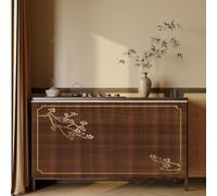 Rideaux d'armoires Installation Crochet et Boucle pour Armoire de Cuisine | Rideau Anti-poussière Avec Rail pour étagères Rideaux Sous L'évier Cuisine(Brown,55.1"W x 31.5"H)