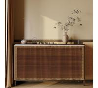 Rideaux d'armoires Installation Crochet et Boucle pour Armoire de Cuisine | Rideau Anti-poussière Avec Rail pour étagères Rideaux Sous L'évier Cuisine(Brown1,31.5"W x 27.6"H)