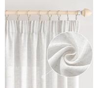 Rideaux d'aspect lin - Multifonctionnels - Lot de 2 - 140 x 245 cm - Doux et résistants