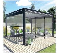 Rideaux De Bâche Imperméables Transparents, Panneaux Latéraux De Bâche Clairs, Panneaux Latéraux De Bâche Pergola Gazebo Extérieur, Rideaux De Bâche Pvc Avec Fermeture Éclair,WxH-3x2.6m/9.8*8.5ft