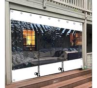 Rideaux De Bâche Transparente Avec Porte À Fermeture Éclair,Panneaux Latéraux De Bâche Claire Imperméable Pour Pergola Extérieur Gazebo Porche,Bâche Pvc Avec Œillets,Étanche,W×H-2.5×2.2m(8.2*7.2ft)