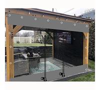 Rideaux De Bâche Transparente Imperméable,Panneaux Latéraux De Bâche Étanche Claire en Pvc Extérieur,Avec Fermeture Éclair,Rideaux De Séparation Pour Pergola,Patio,Gazebo,L×H-5.3*2.5m(17.4*8.2ft)