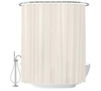 Rideaux de douche imperméables beige avec crochets, 91,4 x 182,9 cm, fond crème uni, motif campagne minimaliste, lavable en machine, pour salle de bain et hôtel