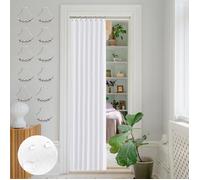 Rideaux de douche pliants en accordéon imperméable, Blanc, 140x200cm, Rideau de Porte occultant pour Extérieur Pergola Placard