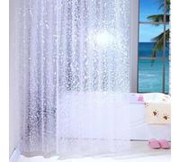 Rideaux de douche transparents, 100 % PEVA, hydrofuges et anti-moisissure, blancs, 120 x 200 cm