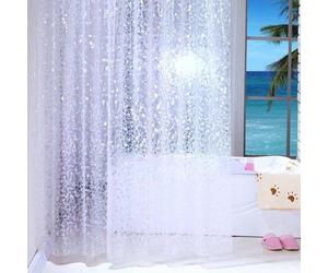 Rideaux de douche transparents, 100 % PEVA, hydrofuges et anti-moisissure, blancs, 120 x 200 cm