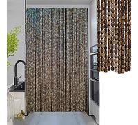 Rideaux De Perles Pour Portes,60/70/80/90/100/110/120/130/140 Brins Rideaux De Perles en Bois De Bambou Naturel,Panneau Anti Mouche,Rideaux De Perles Suspendus Décoration,W×H-120strands(120×150cm)