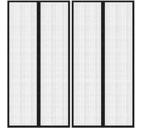 Rideaux de porte anti insectes 2 pcs et aimants noir 220x100 cm Noir G