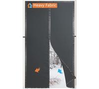 Rideaux de porte magnétiques à isolation thermique, porte pliante en tissu amélioré pour portes, housse d'isolation temporaire de porte de grenier, tissu gris foncé, butoir de porte magnétique pour