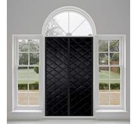 Rideaux de Porte Occultants Thermiques, 75x220cm Porte Moustiquaire Magnétique avec Aimants Couverture Thermique et Insonorisée pour Garage de Patio D'entrée de Porte D'entrée,Noir