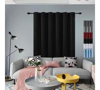 Rideaux de Qualité 120 x 75 cm Opaque à Oeillets Isolation Lumiere Draperies Intérieurs Modernes Design Moderne,pour Salon, Noir