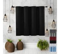Rideaux de Qualité 140 x 80 cm Rideau Occultant avec Œillets Draperies Intérieurs Modernes Finitions de Haute Qualité,pour Salon, Noir