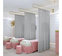 Rideaux de séparation de pièce, Rideaux de séparation Beau Salon, Tringle de Support Longue U-SD et voilages, Louns, cloisons murales sur Rail, Protection de l'intimité, Gris.