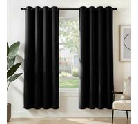Rideaux Deconovo pour salon, avec œillets, occultants, thermiques, couleur noire