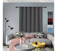Rideaux Décoratifs 120 x 170 cm Rideau Occultant avec Œillets Draperies Intérieurs Modernes Rideaux Légers,pour Salon, Gris Foncé