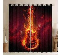 Rideaux décoratifs avec motif de guitare pour la décoration intérieure